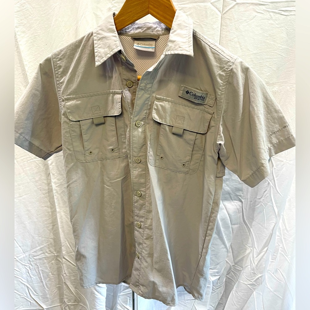 Colombia Fishing Shirt Youth 10-12 Cool Grey